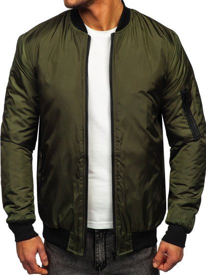 Men's Lightweight Bomber Jacket Green Bolf AK95