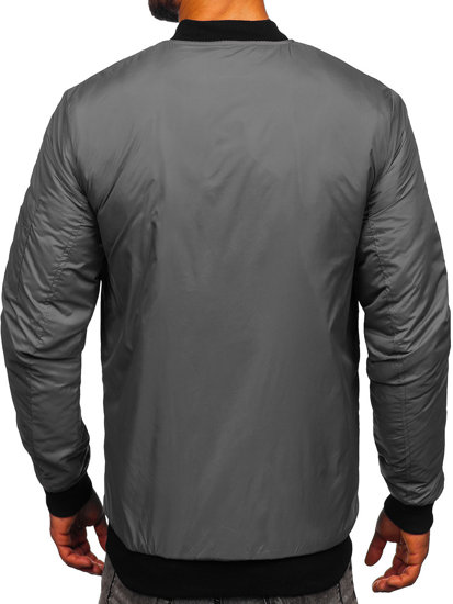 Men's Lightweight Bomber Jacket Grey Bolf AK95