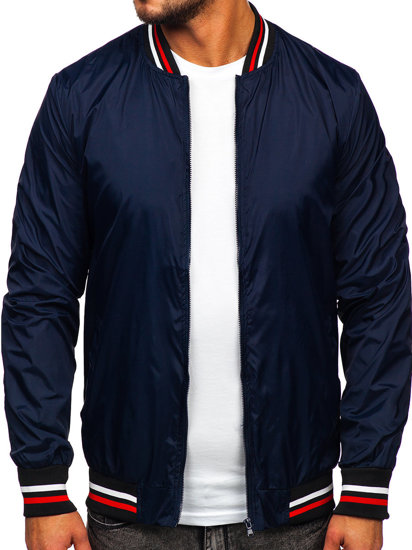 Men's Lightweight Bomber Jacket Navy Blue 8M96