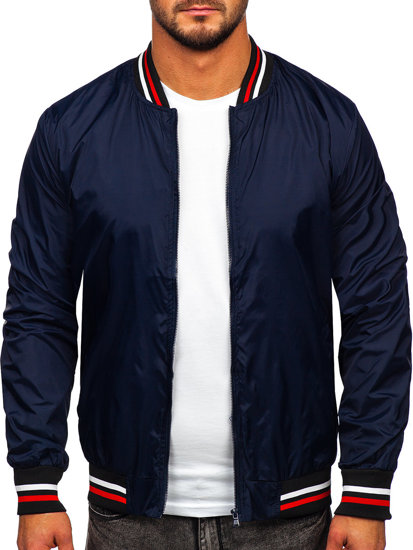 Men's Lightweight Bomber Jacket Navy Blue 8M96