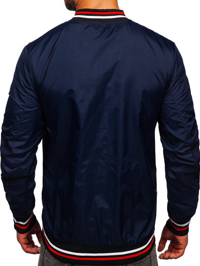 Men's Lightweight Bomber Jacket Navy Blue 8M96