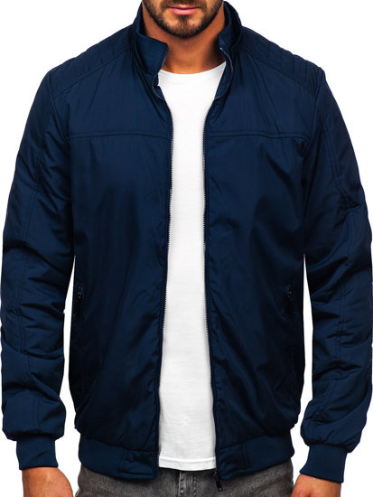 Men's Lightweight Bomber Jacket Navy Blue Bolf 84M3008