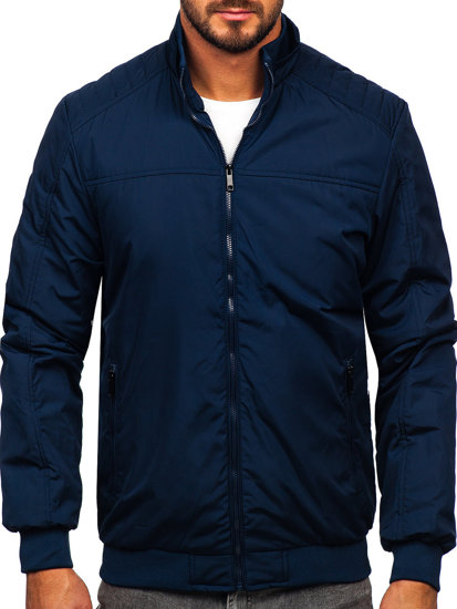 Men's Lightweight Bomber Jacket Navy Blue Bolf 84M3008