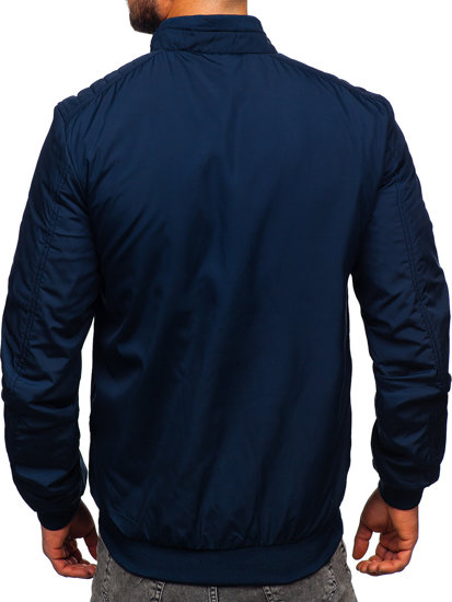 Men's Lightweight Bomber Jacket Navy Blue Bolf 84M3008