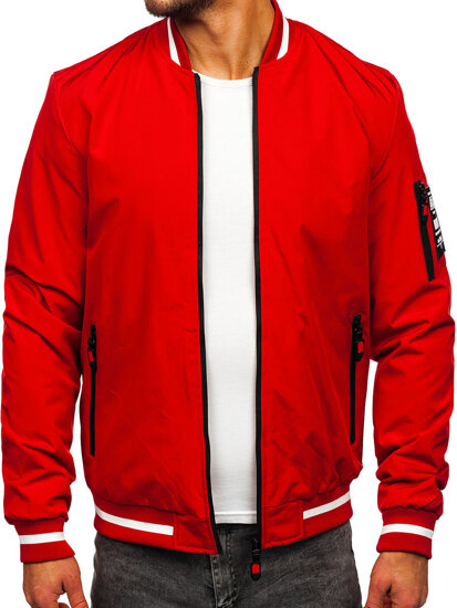 Men's Lightweight Bomber Jacket Red Bolf 84M3034