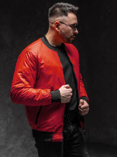 Men's Lightweight Bomber Jacket Red Bolf AK95A1