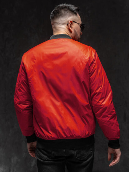 Men's Lightweight Bomber Jacket Red Bolf AK95A1