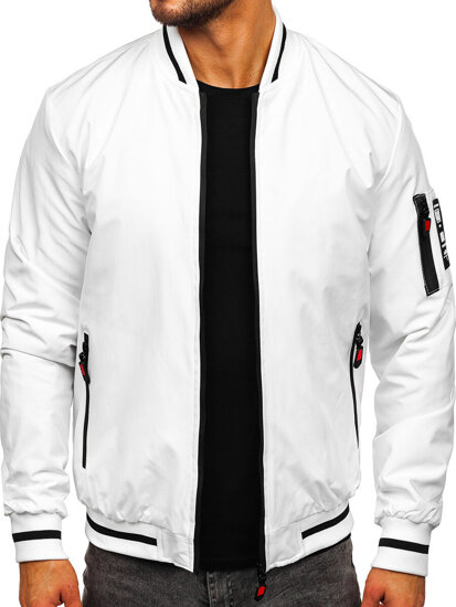 Men's Lightweight Bomber Jacket White Bolf 84M3034