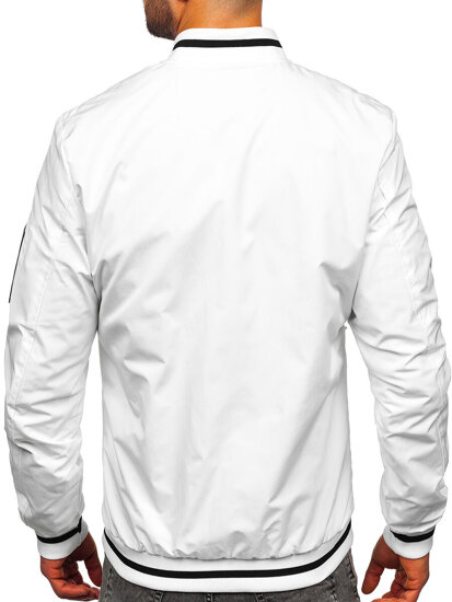 Men's Lightweight Bomber Jacket White Bolf 84M3034