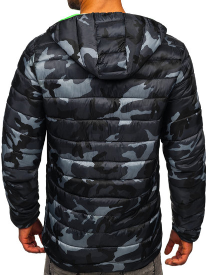 Men's Lightweight Camo Jacket Black-Green Bolf SM83