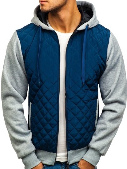 Men's Lightweight Down Jacket Navy Blue Bolf a91