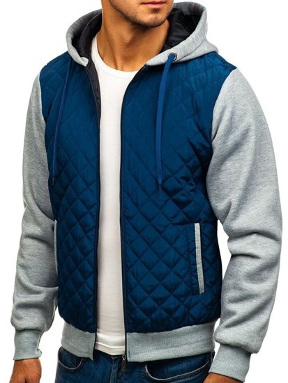 Men's Lightweight Down Jacket Navy Blue Bolf a91