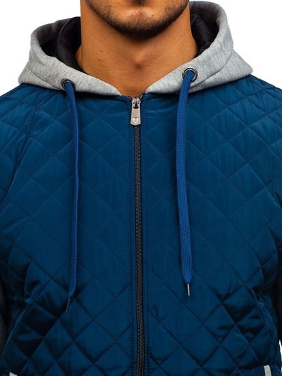 Men's Lightweight Down Jacket Navy Blue Bolf a91