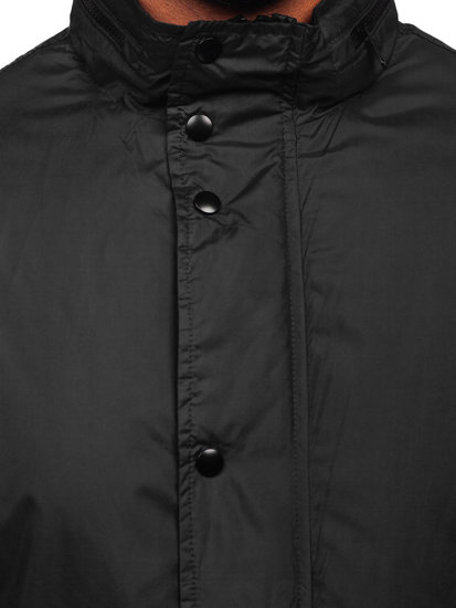 Men's Lightweight Jacket with hidden Hood Black Bolf 5M3102