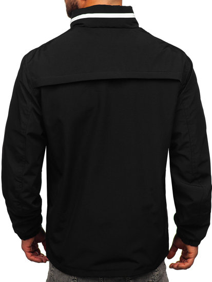 Men's Lightweight Jacket with hidden Hood Black Bolf 5M3105