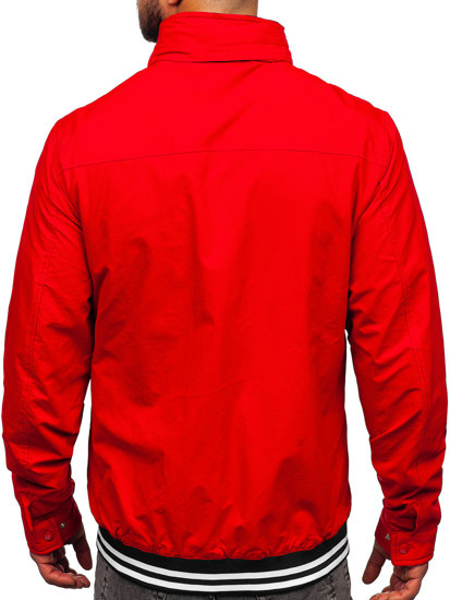 Men's Lightweight Jacket with hidden Hood Red Bolf 5M3101