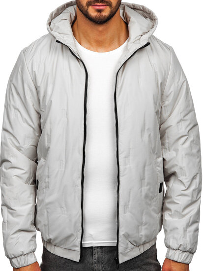 Men's Lightweight Jacket with hood Beige Bolf 5M3116