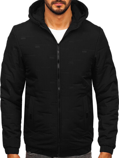 Men's Lightweight Jacket with hood Black Bolf 5M3116