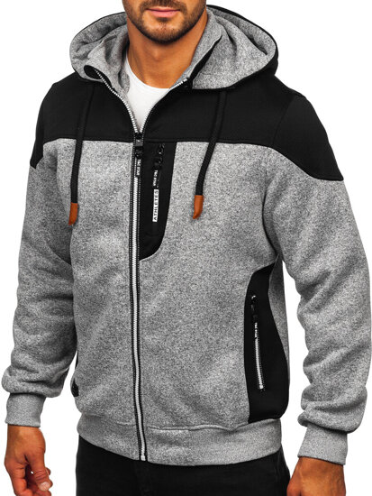 Men's Lightweight Jacket with hood Grey Bolf TC1267