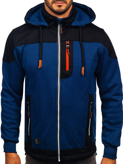 Men's Lightweight Jacket with hood Navy Blue Bolf TC1262