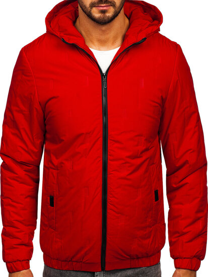 Men's Lightweight Jacket with hood Red Bolf 5M3116