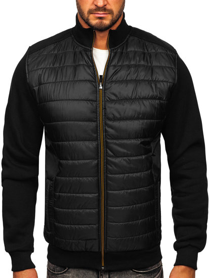 Men's Lightweight Quilted Bomber Jacket Black Bolf 146307