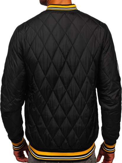 Men's Lightweight Quilted Bomber Jacket Black Bolf HSS057