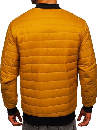 Men's Lightweight Quilted Bomber Jacket Camel Bolf MY-02A