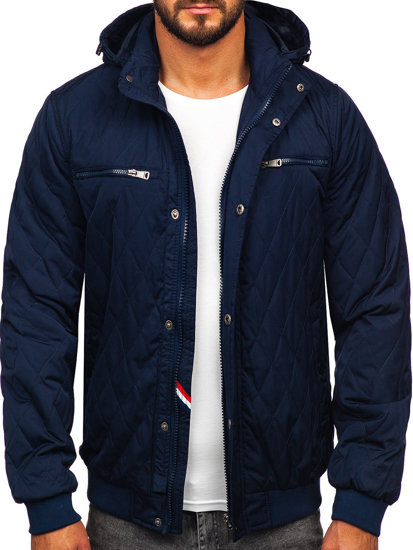 Men's Lightweight Quilted Jacket Navy Blue Bolf EX2211