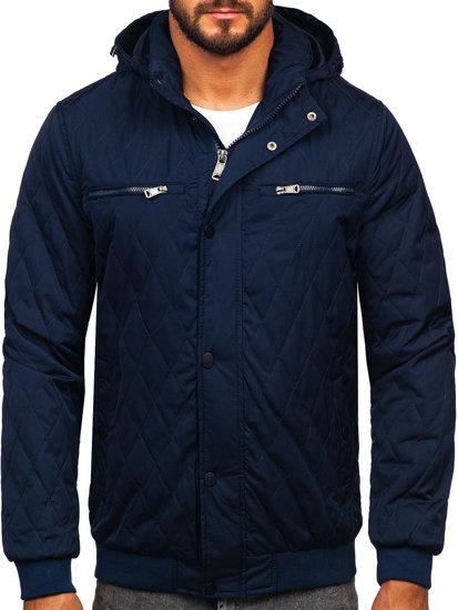 Men's Lightweight Quilted Jacket Navy Blue Bolf EX2211