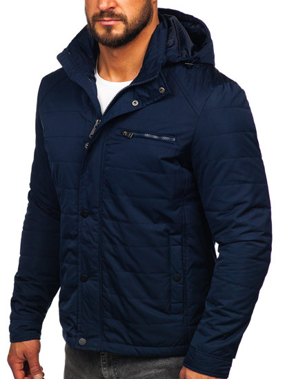 Men's Lightweight Quilted Jacket Navy Blue Bolf EX2215