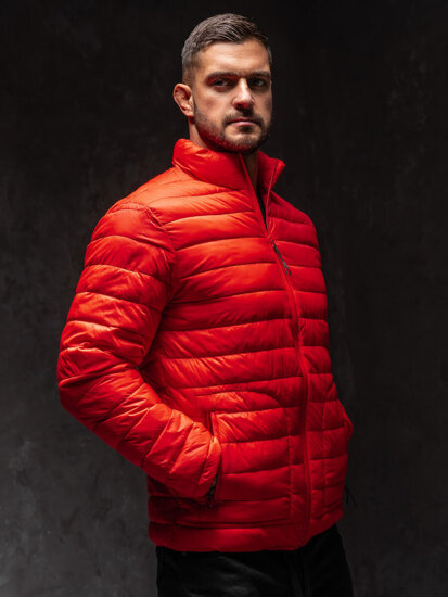 Men's Lightweight Quilted Jacket Red Bolf 13007