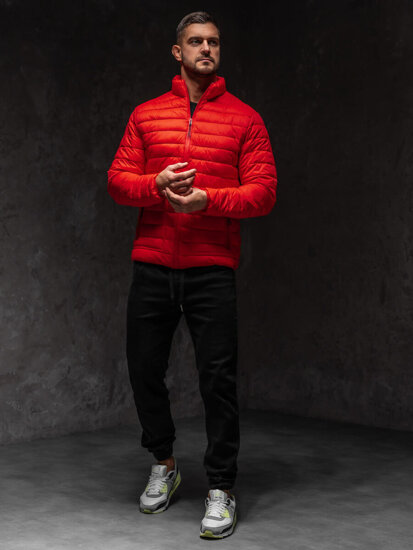 Men's Lightweight Quilted Jacket Red Bolf 13007