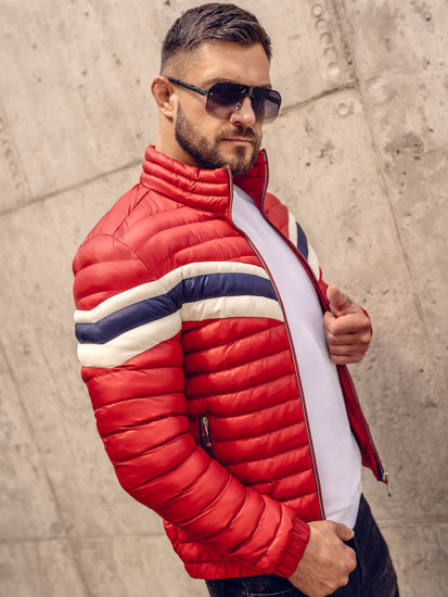 Men's Lightweight Quilted Jacket Red Bolf 6574A