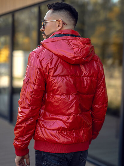 Men's Lightweight Quilted Sport Jacket Red Bolf 2143