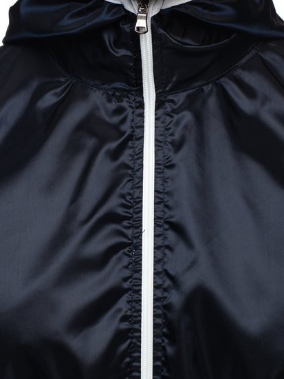 Men's Lightweight Windbreaker Jacket with hood Navy Blue Bolf 5060