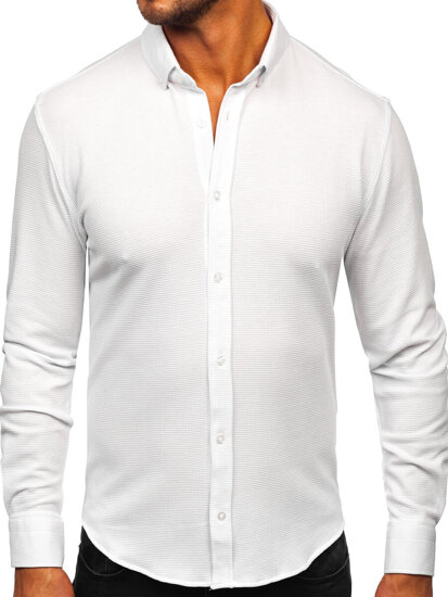 Men’s Long Sleeve Muslin Shirt White Bolf 506