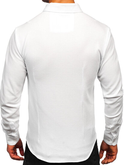 Men’s Long Sleeve Muslin Shirt White Bolf 506