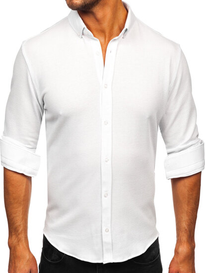 Men’s Long Sleeve Muslin Shirt White Bolf 506