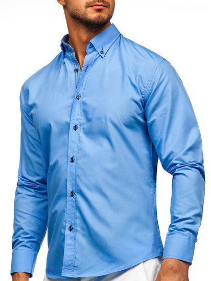 Men's Long Sleeve Shirt Blue Bolf 20720