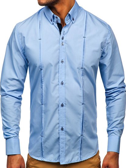 Men's Long Sleeve Shirt Blue Bolf 20725