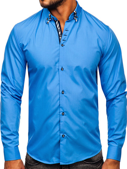 Men's Long Sleeve Shirt Blue Bolf 3762