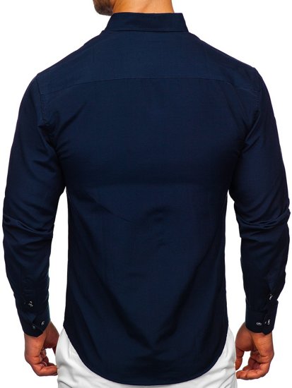 Men's Long Sleeve Shirt Navy Blue Bolf 20717