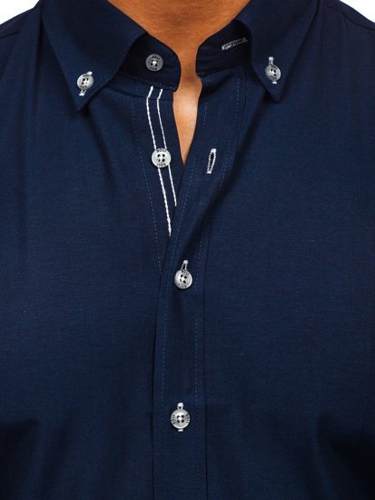 Men's Long Sleeve Shirt Navy Blue Bolf 20720