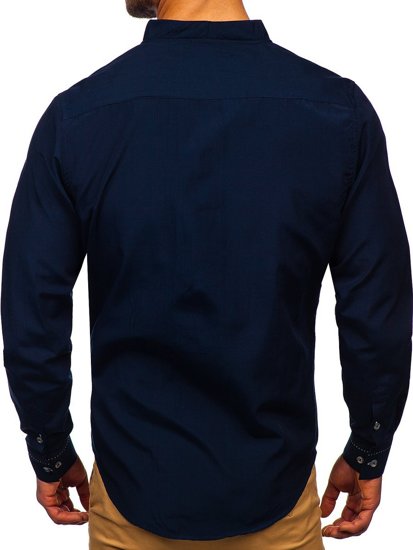 Men's Long Sleeve Shirt Navy Blue Bolf 5720