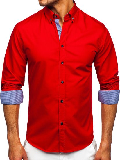 Men's Long Sleeve Shirt Red Bolf 20719