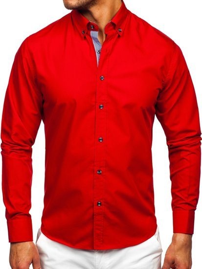 Men's Long Sleeve Shirt Red Bolf 20719