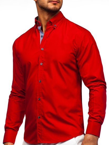 Men's Long Sleeve Shirt Red Bolf 20719