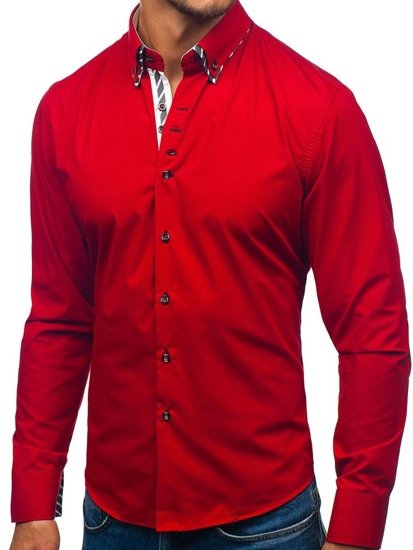 Men's Long Sleeve Shirt Red Bolf 3762