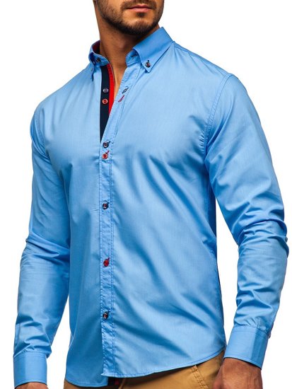 Men's Long Sleeve Shirt Sky Blue Bolf 20710